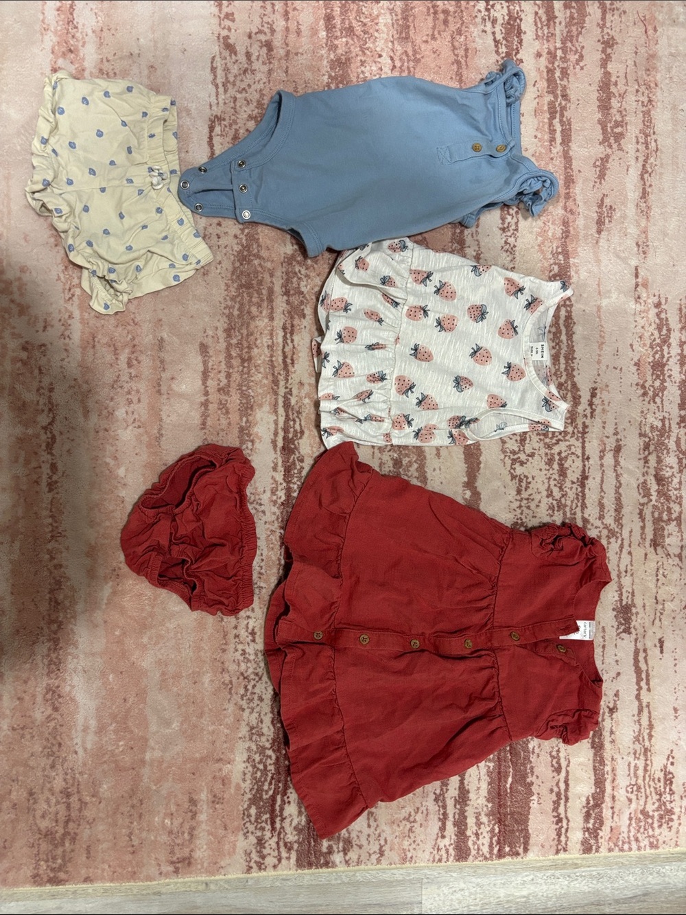 Baby Girl Dress & Mix n' Match Bodysuits - Red, Blue, Cream, White